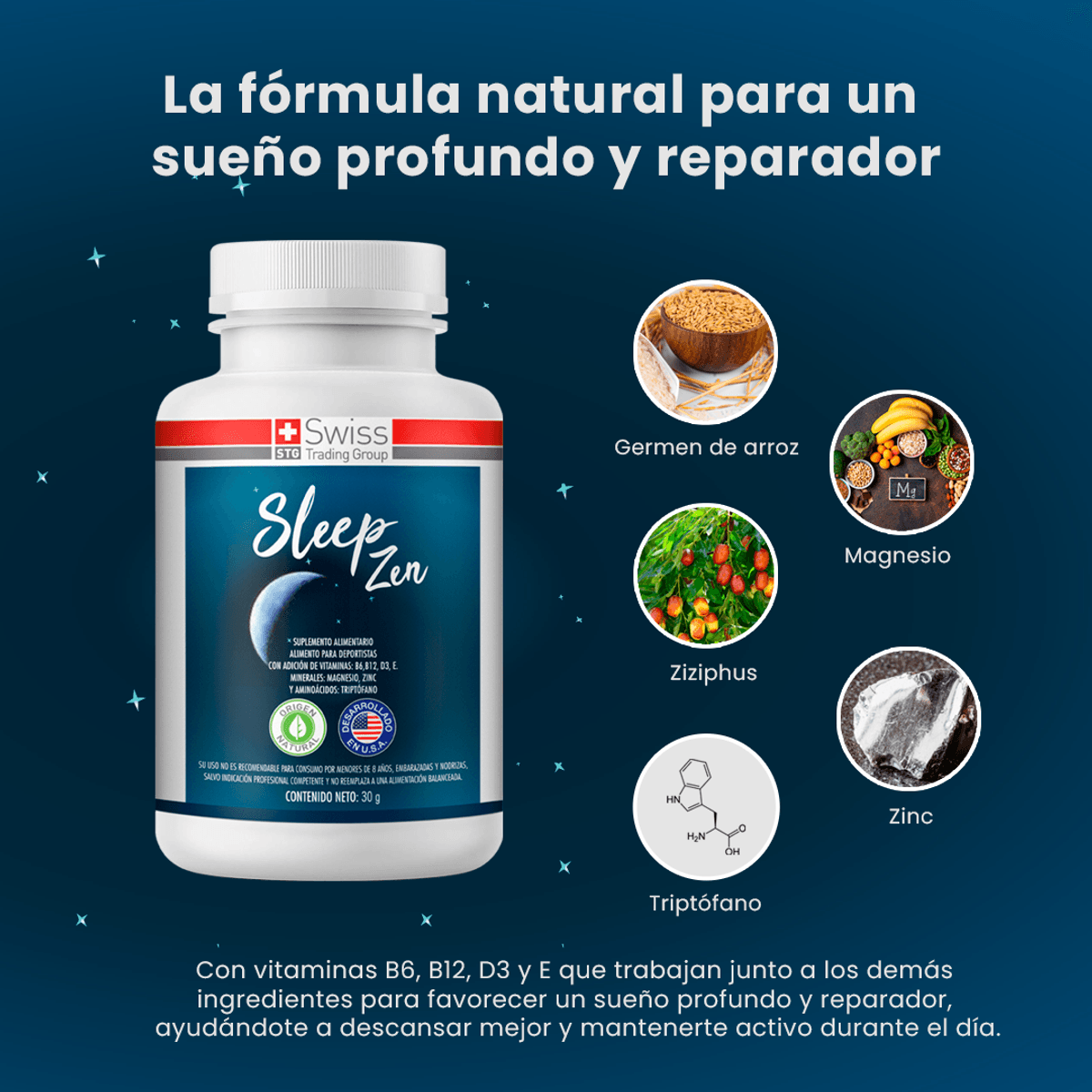 SleepZen Pro - Solución Natural para el Insomnio y Estrés Nocturno